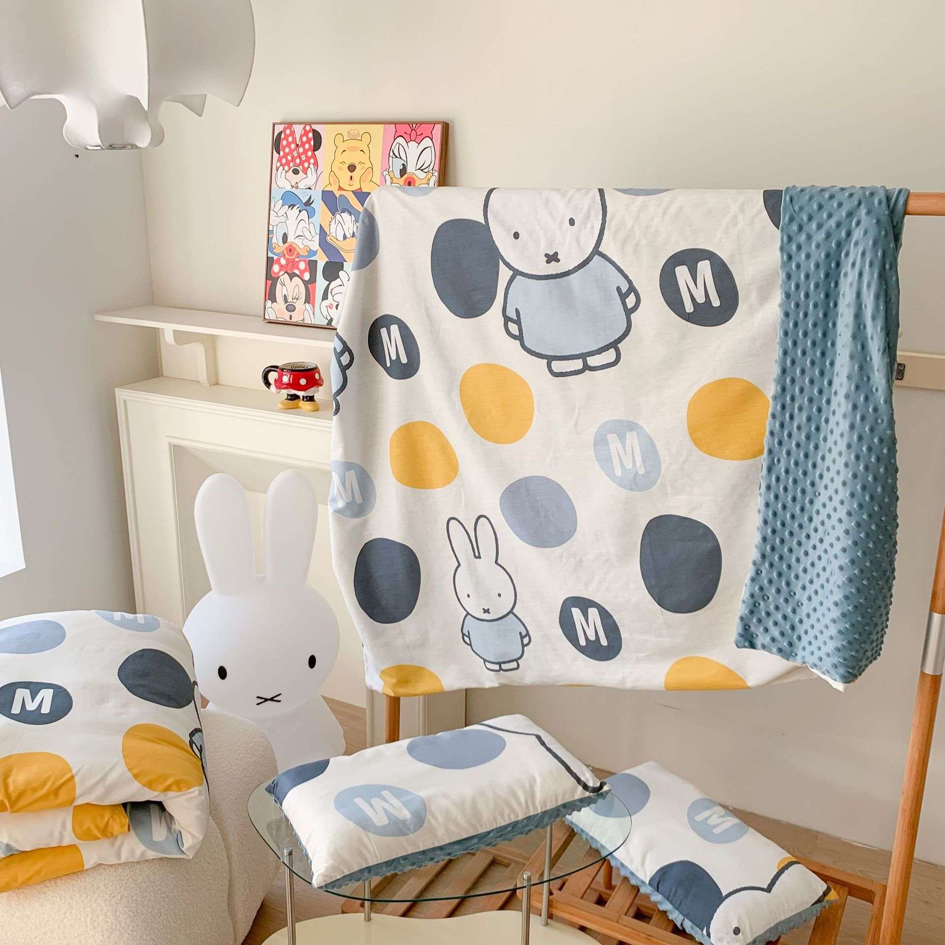 2023新款米菲兔系列全棉豆豆毯可拆洗儿童豆豆被多功能被套盖毯