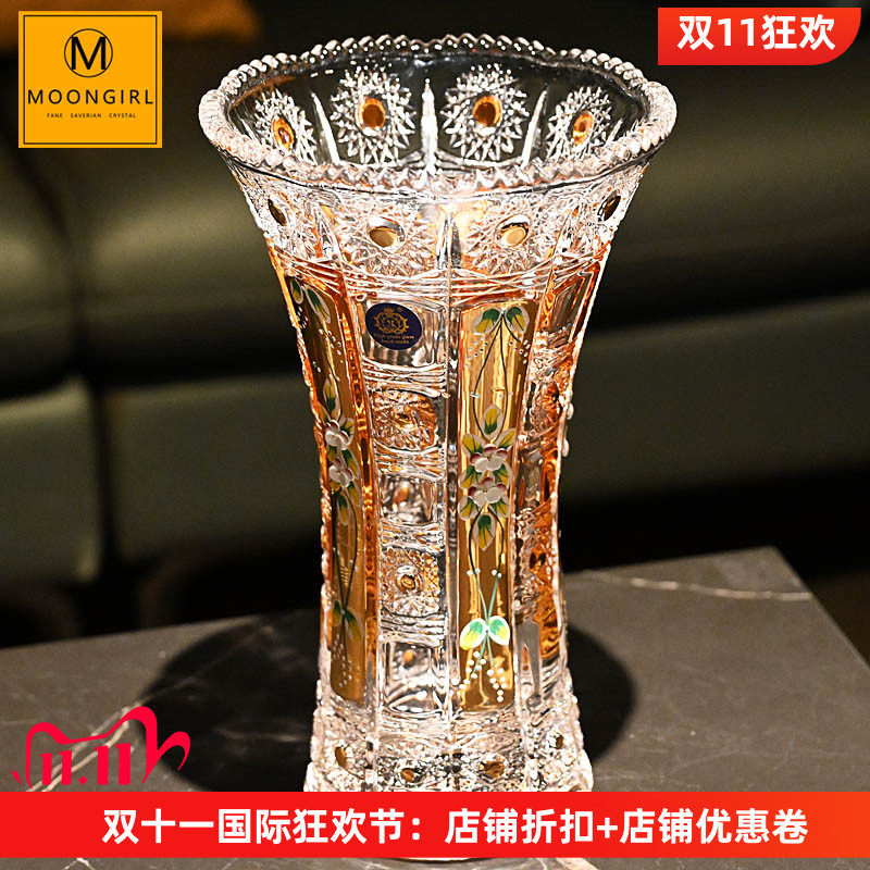 北欧轻奢波西米亚珐琅描金花瓶