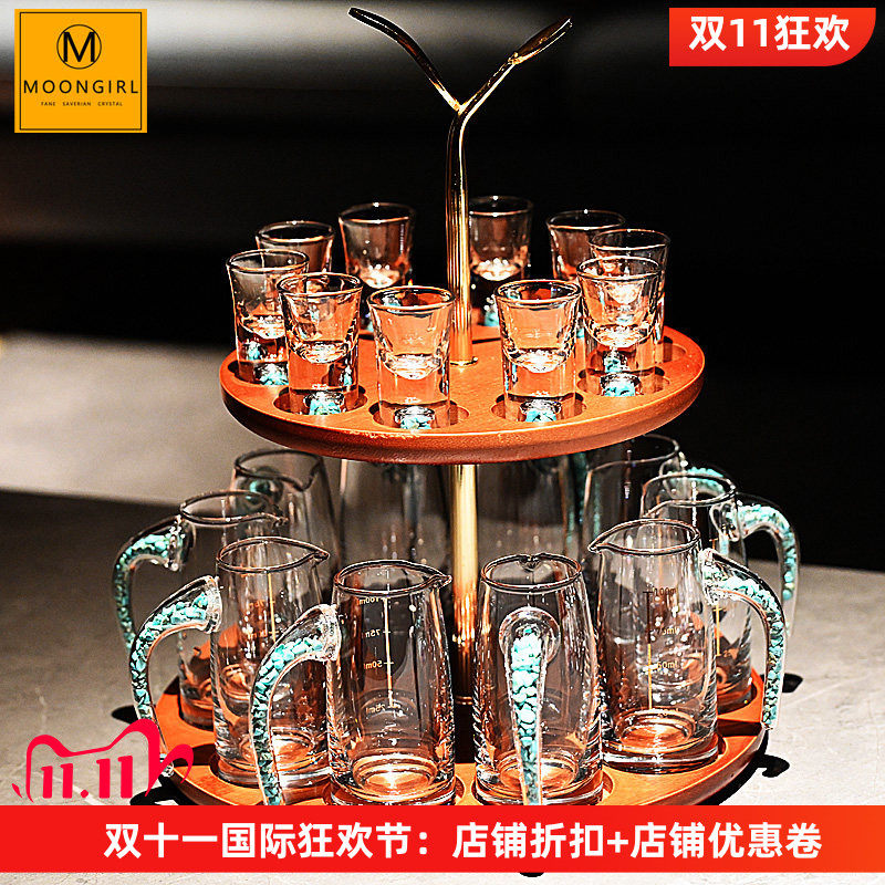水晶玻璃白酒杯套装家用酒具