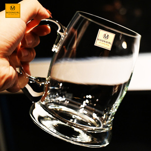 德国进口高端水晶玻璃轻奢啤酒杯大号扎啤杯可乐杯果汁冷饮料杯子