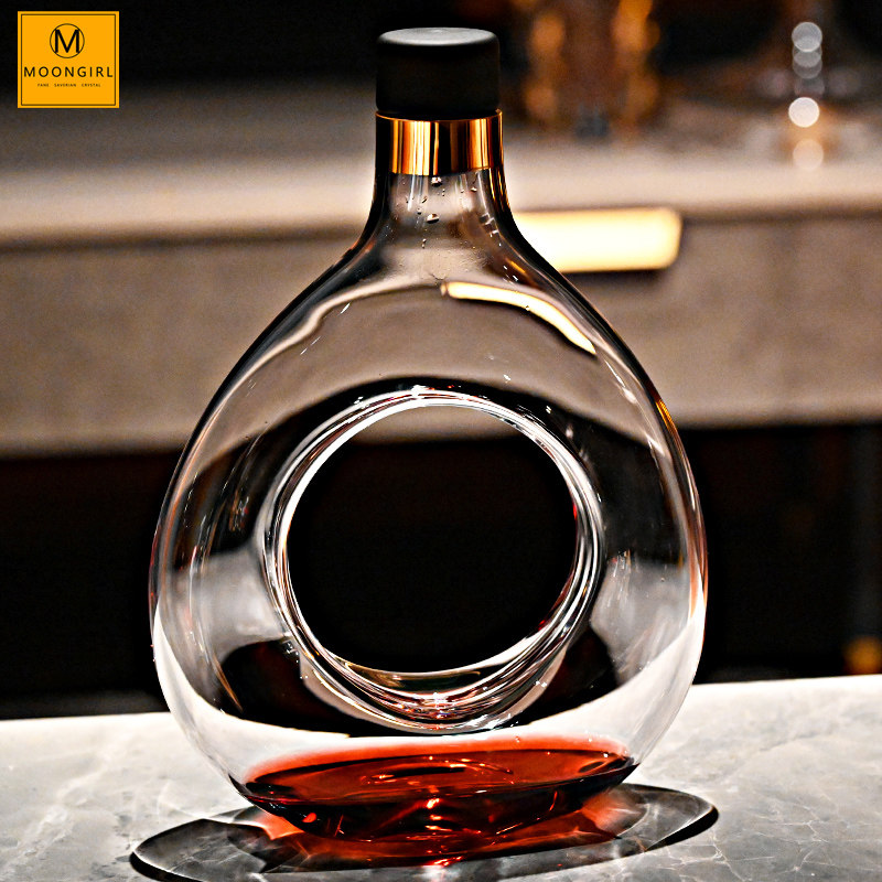 moongirl轻奢水晶玻璃高级防尘带盖红酒倒酒器醒酒器壶酒具套装