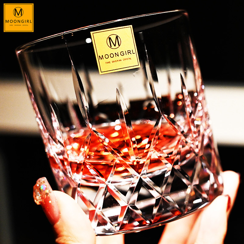 moongirl手工雕刻水晶玻璃威士忌酒杯洋酒杯果汁饮料水杯啤酒杯子,餐饮具,洋酒/威士忌杯,淘宝优惠券,粉丝福利购,淘宝优惠卷