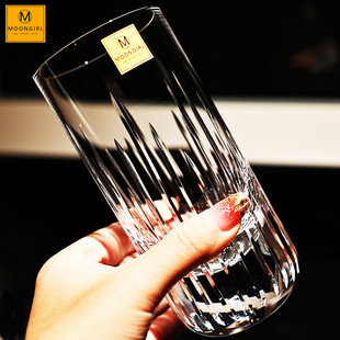 moongirl手工水晶玻璃威士忌洋酒杯调鸡尾酒杯果汁啤酒饮料水杯子