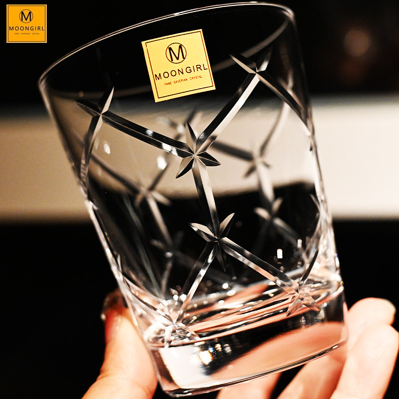 MOONGIRL纯手工切子水晶玻璃威士忌洋酒杯古典杯调酒杯啤酒水杯子,餐饮具,洋酒/威士忌杯,淘宝优惠券,粉丝福利购,淘宝优惠卷