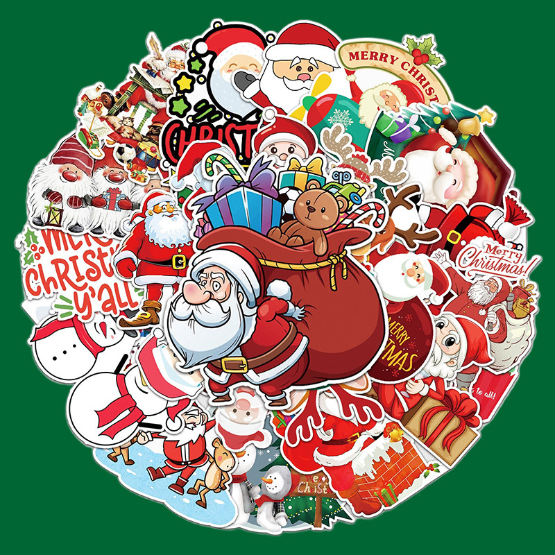 圣诞节贴纸圣诞老人节日咕卡