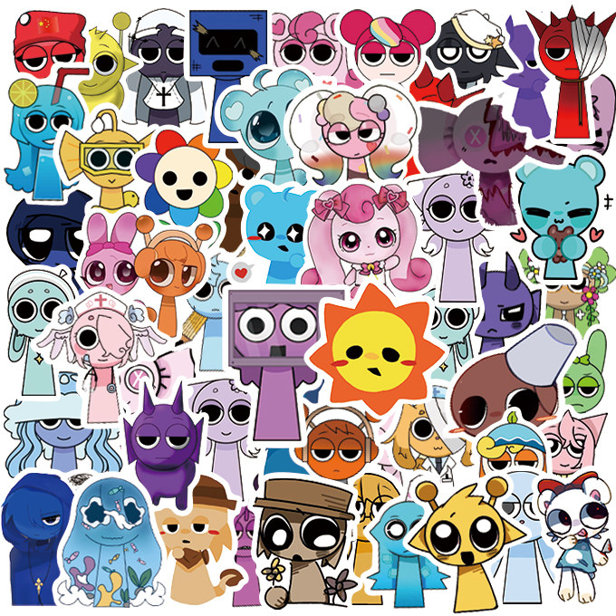 52张新款节奏盒子游戏贴纸水杯手账本笔筒收纳盒DIY装饰防水贴纸行李箱手机壳电脑涂鸦帖