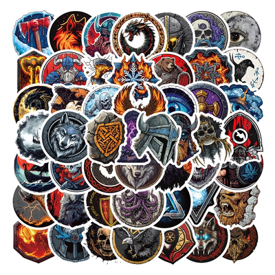 50张北欧维京人战士主题贴纸套装