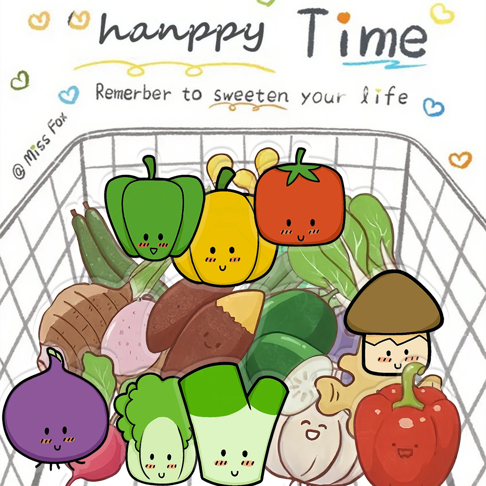 儿童识物果蔬贴纸辣椒PET贴纸