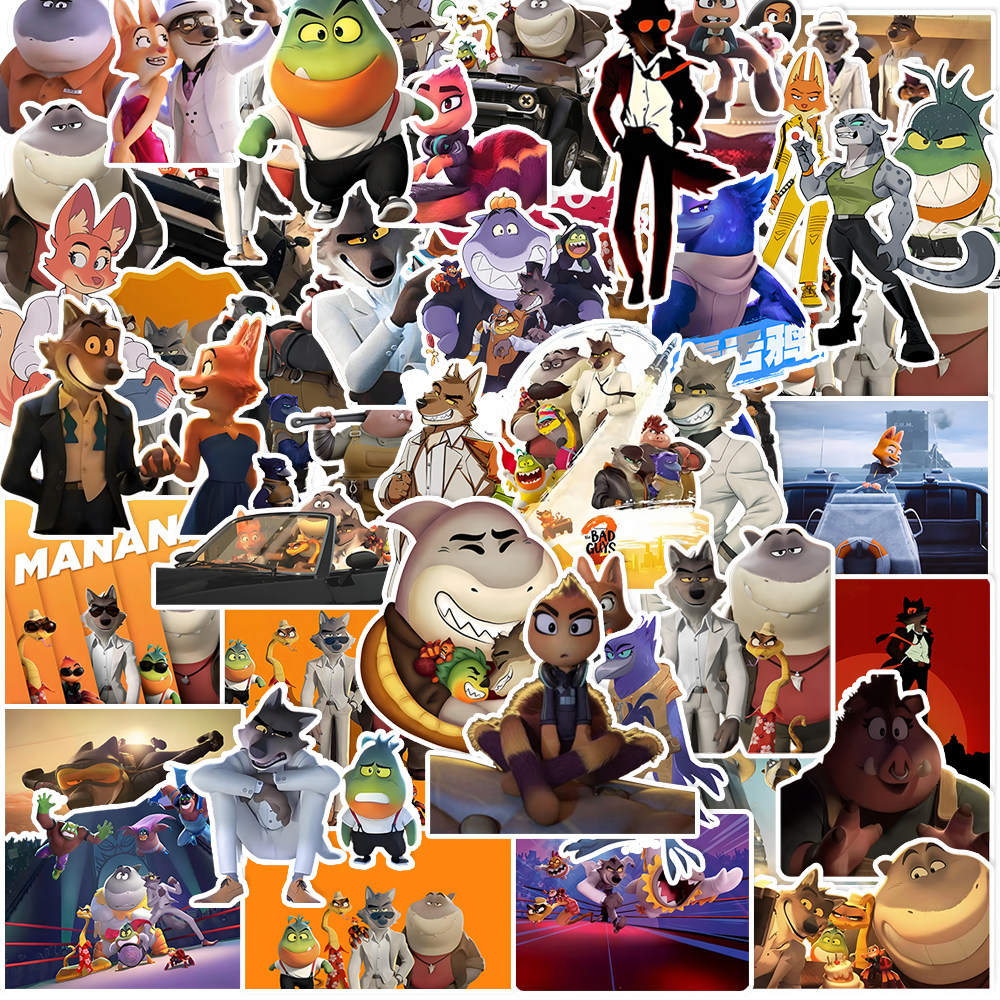 50张坏蛋联盟贴纸动漫周边装饰笔记本头盔相框画手账保温杯吉他衣柜收纳箱拉杆箱贴纸防水pvc