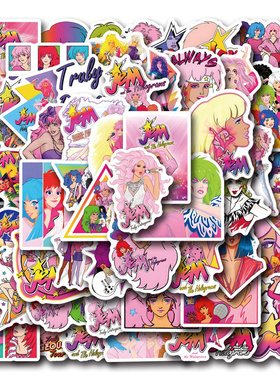 55张Jem And The Holograms 杰姆和全息图贴纸装饰笔记本头盔相框画手账保温杯吉他冰箱拉杆箱防水贴纸