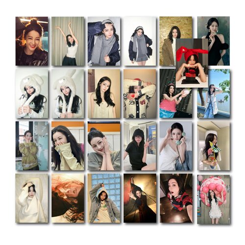 迪丽热巴50张正版官方写真贴纸卡
