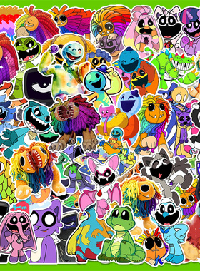 跨境新品nightmare critters贴纸波比4绿恐龙大狮卡通贴纸平板电脑笔记本不干胶防水贴画