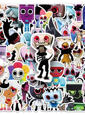 50张丹迪的世界贴纸Dandy's World卡通可爱行李箱diy涂鸦手机创意装饰贴画防水儿童