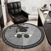 圆形地毯卧室电脑椅子地垫电竞转椅书房儿童学习书桌凳下防滑垫