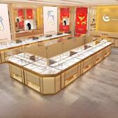珠宝展示柜现代极简主义珠宝展示架金玻璃柜台银珠宝手表展示柜定