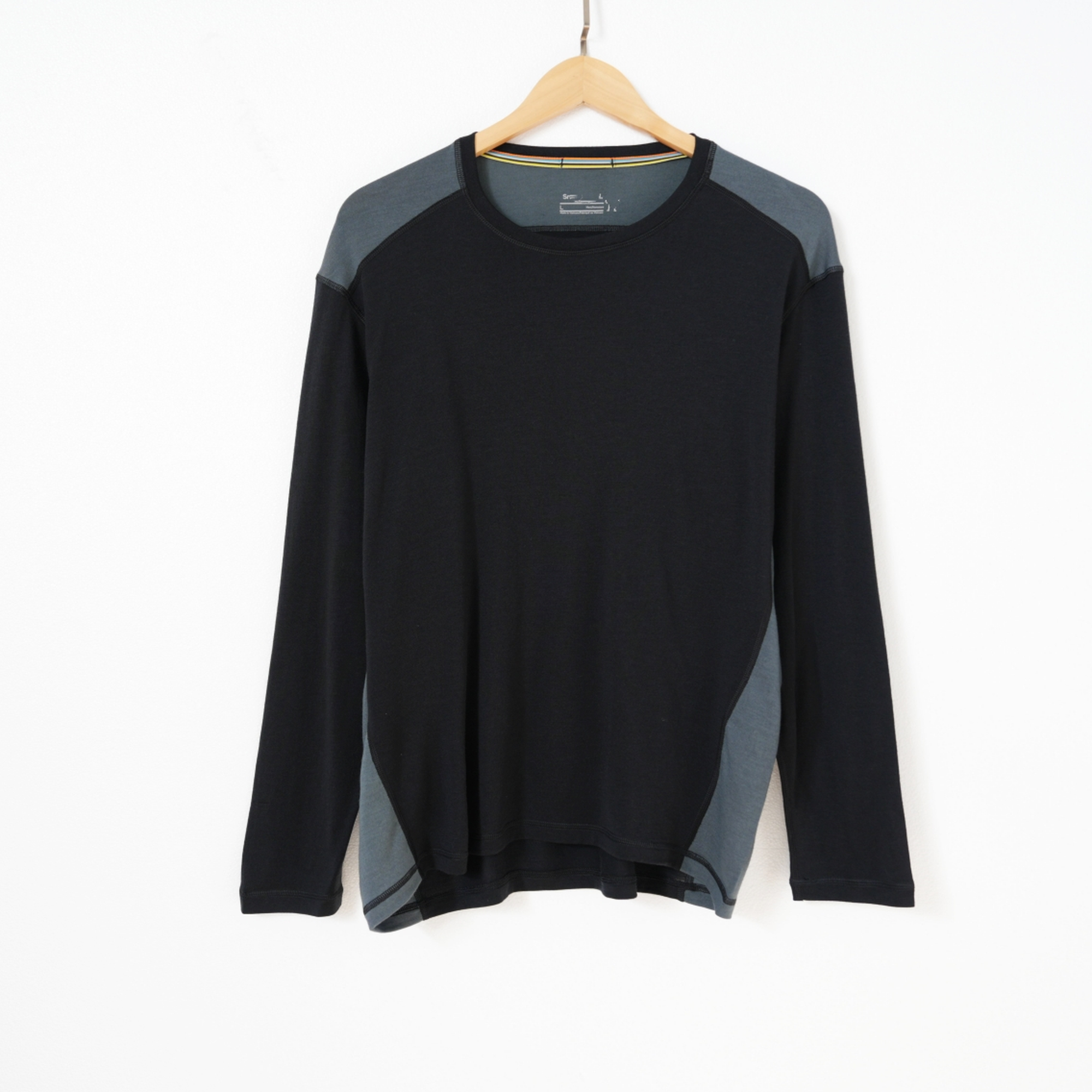 sw男士羊毛撞色拼接长袖打底衫|老盖女装