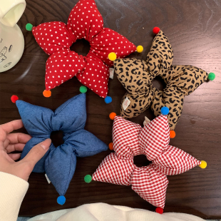 韩系儿童星星大肠发圈女童高级感扎丸子头发绳皮筋小女孩可爱发饰