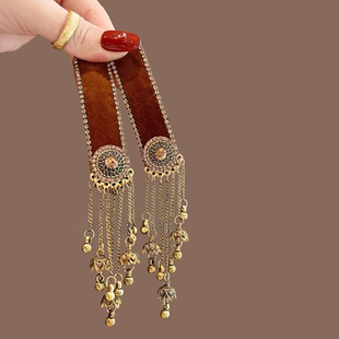 新中式复古美拉德风流苏发夹bb夹刘海夹高级感民族风发卡边夹发饰