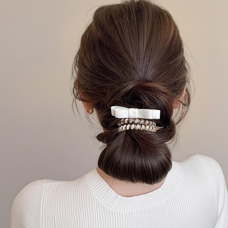 电话线发绳发箍女氛围感发圈蝴蝶结马尾发带头绳手链两用项链扎发