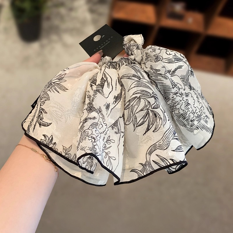 韩国复古高级感双层轻纱印花裙摆小肠圈新款显发量多弹力头绳皮筋,饰品/流行首饰/时尚饰品新,发饰,淘宝优惠券,粉丝福利购,淘宝优惠卷