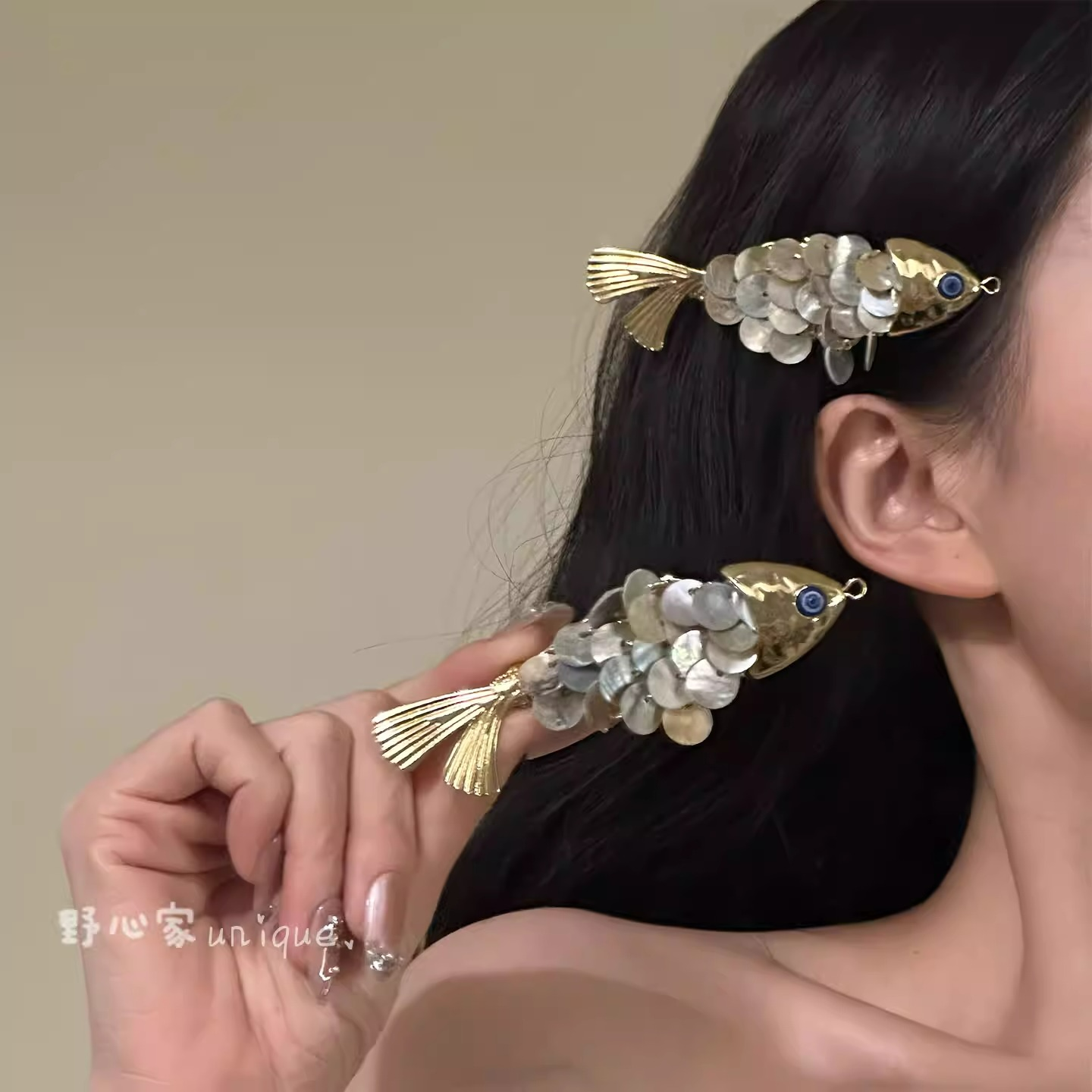 新中式锦鲤鱼鳞发夹女古风侧边夹发卡小众设计感独特发饰,饰品/流行首饰/时尚饰品新,发饰,淘宝优惠券,粉丝福利购,淘宝优惠卷