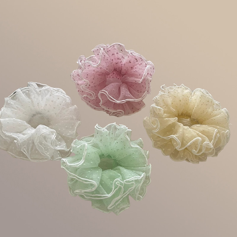 甜美网纱蕾丝波点多层肠圈发绳超仙网纱发圈头绳丸子头皮筋发饰,饰品/流行首饰/时尚饰品新,发饰,淘宝优惠券,粉丝福利购,淘宝优惠卷