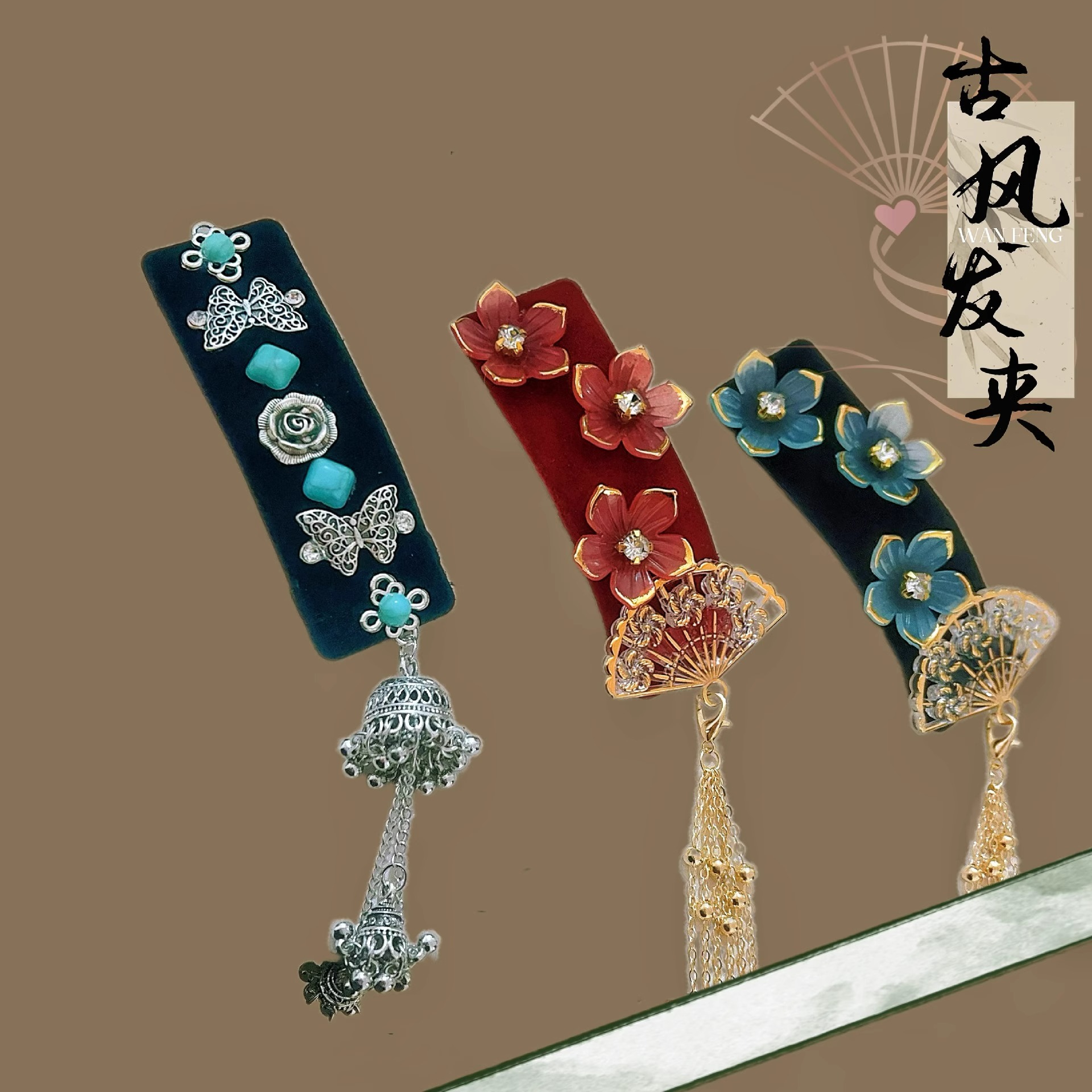 新中式国风蝴蝶流苏发夹女个性复古气质百搭发饰小众设计精致发饰