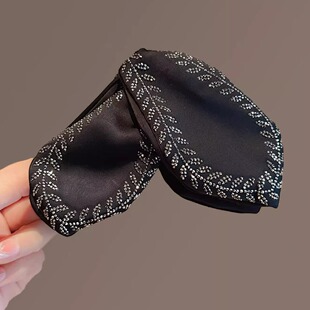 新潮设计感叶片麦穗鲨鱼夹缎面闪钻气质后脑勺抓夹发量多发抓头饰