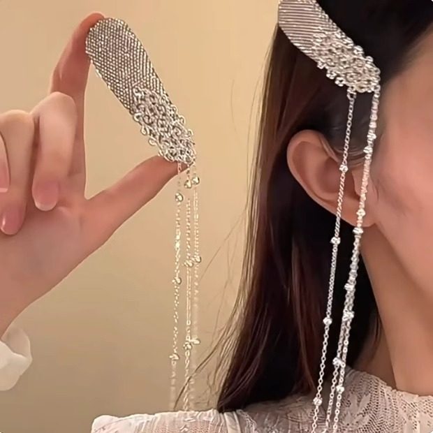 珍珠流苏发夹新中式小众民族风头饰装扮侧边刘海夹发卡女