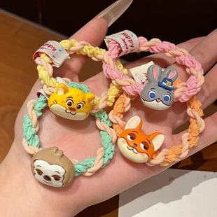 卡通疯狂动物城朱迪尼克发圈甜美少女高弹力皮筋网红闺蜜超萌发绳