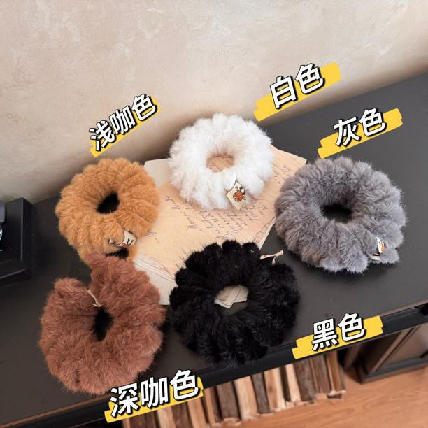 秋冬超大号毛绒电话线发圈女高弹力耐用扎头发绳2025新款丸子头绳