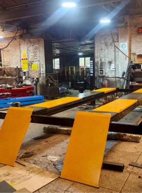 7000KG承重5米车台板的四柱3D汽车二次举升用的四轮定位举升机