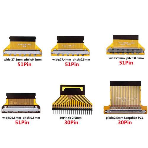 LVDS/EDP/FIX30P屏线转接板FPC30P/41P/51P1.0/0.5MM软排线转接头
