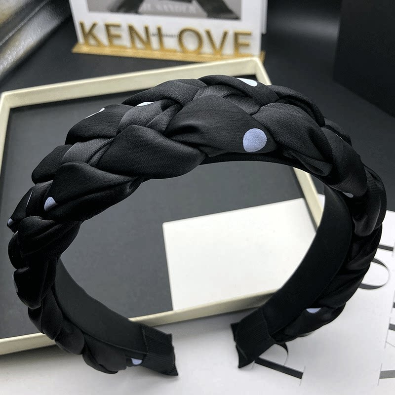 Kenlove黑色麻花辫子编织发卡发女高颅顶成人显脸小成人压发头箍
