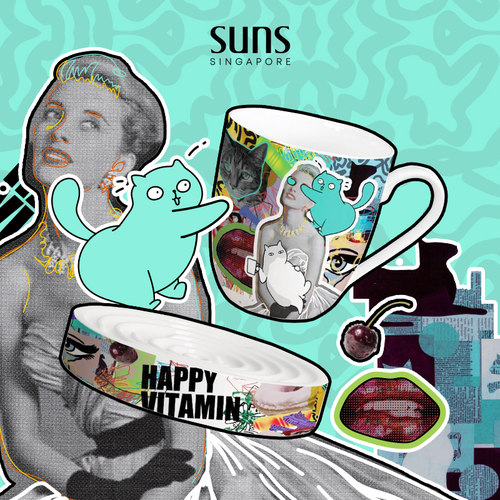 新加坡SUNS潮流宠物盘马克杯瓷器