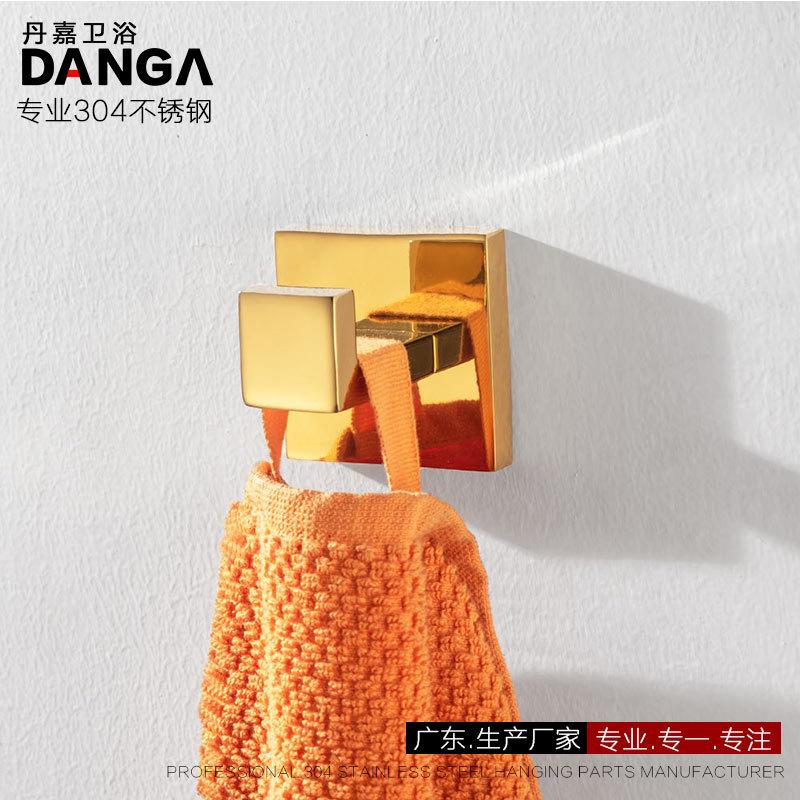 金色挂衣钩单钩跨境畅销款方形304不锈钢亮光色衣帽钩直售Q7010G
