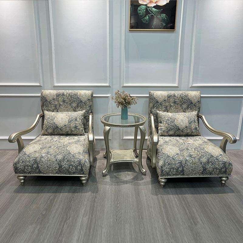 美式轻奢沙发椅复古实木家用客厅单人休闲椅小户型卧室老虎椅整装