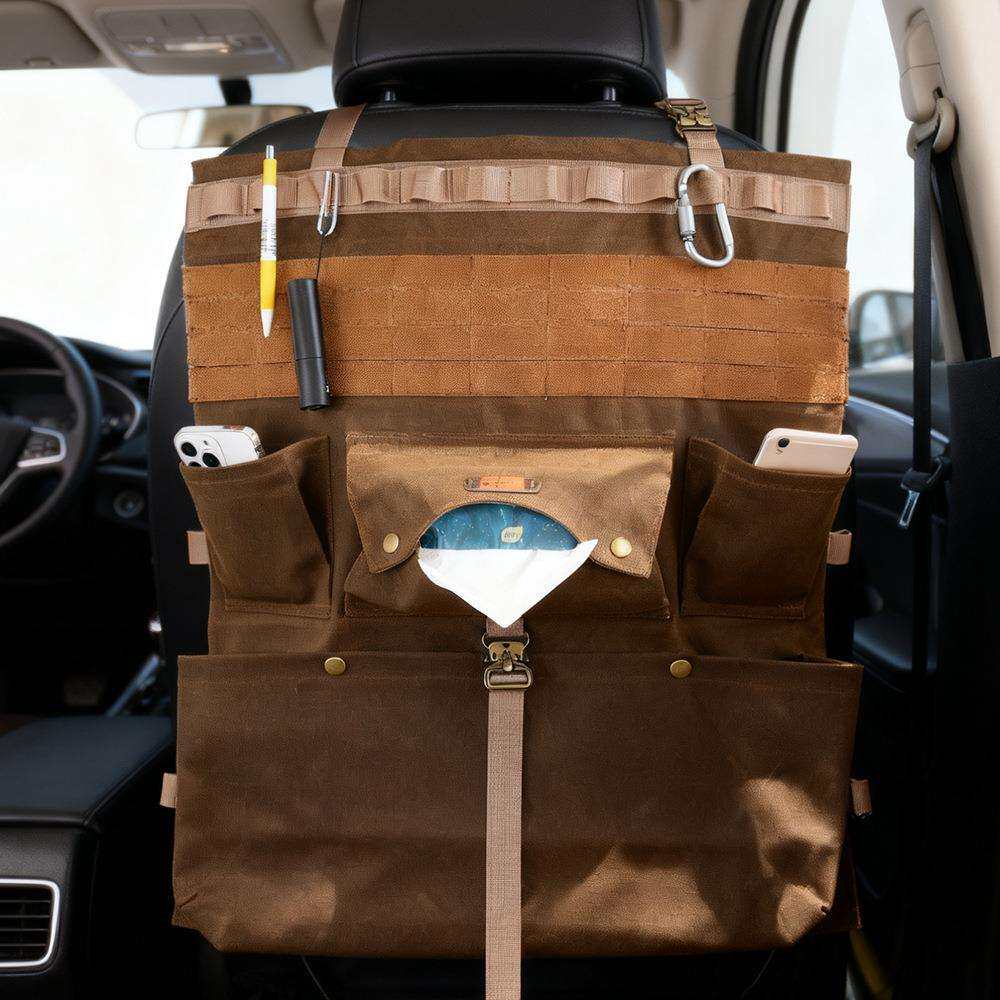 跨境帆布汽车椅背袋日式立体收纳储物袋车载悬挂袋多功能座椅后背