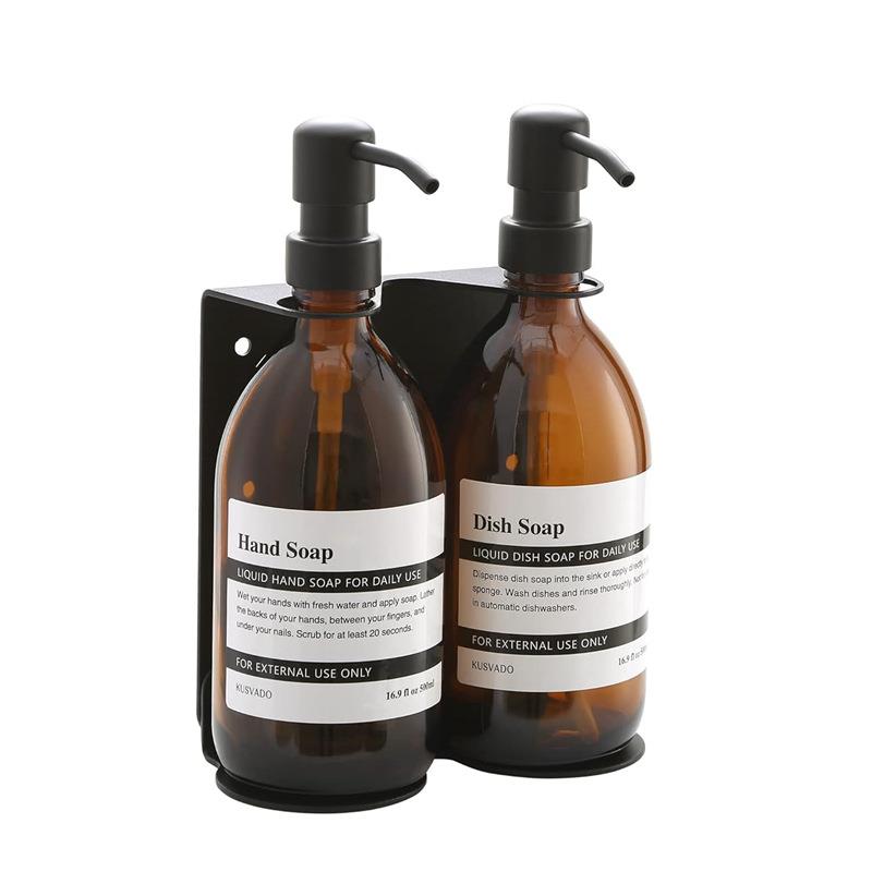 跨境电商热卖两个装挂式淋浴皂液器洗手液器可调节支架浴室厨房用