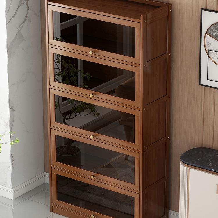 书架置物架落地简易家用书柜带门防尘储物柜客厅置物柜靠墙收纳柜