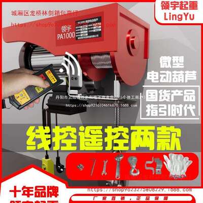 微型电动葫芦无线遥控款220V小型吊机家用小吊机0.1T-1.5T提升机