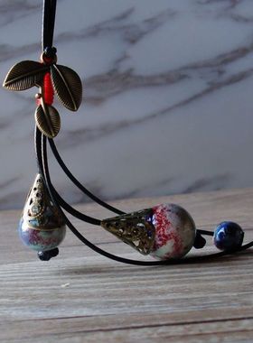 极速Vintagef Handmade Ethnic Style Sweater Chain Jewelry Per