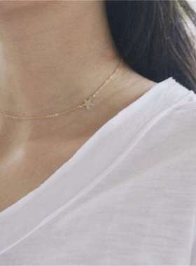 极速Fashion Simple oPentagram Pendant Necklace Oblique Hangi