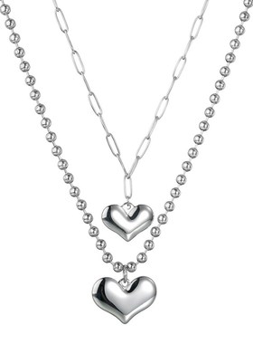 极速Personaflity fashion double-layer size love pendant neck