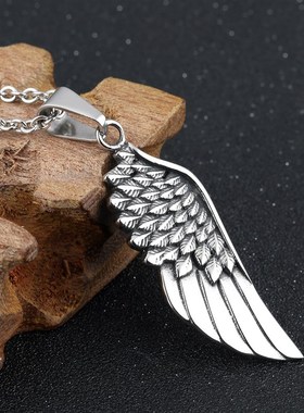 极速Tide male rock fashsion angel wings titanium steel wing