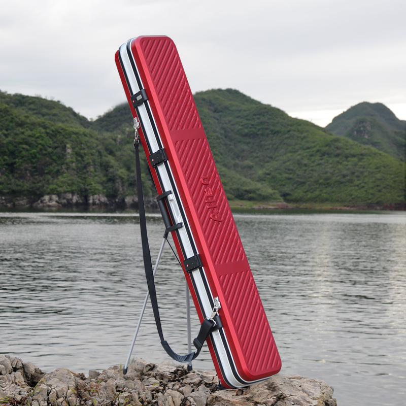 极速202d3款垂钓硬壳鱼竿包1.25米1.3米铝框密码锁渔具包手竿包鱼