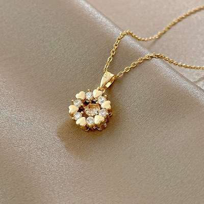 极速Niche simple flowqer titanium steel necklace niche desig