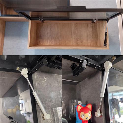 极速超短款上翻i玻璃门支伸缩杆铝框门液压杆气压杆小吊柜上翻门