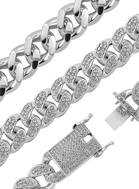 极速Hip hop simple apnd versatile alloy CUBAN CHAIN 20mm men