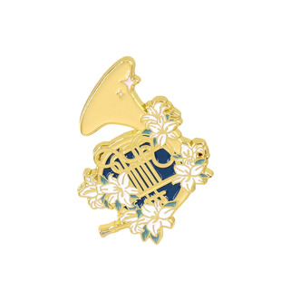 法国圆号徽章花卉瑞丽风别针创意珐琅别针妈妈胸针精致胸针礼物